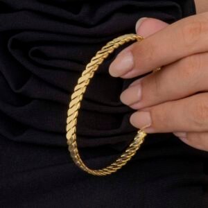 Altın Kaplama 925 Ayar Gümüş Burma Kadın Bilezik