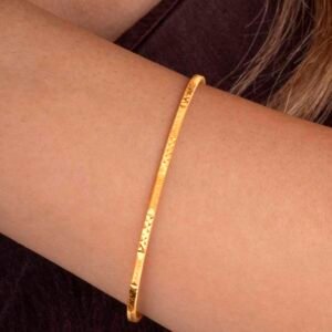 Altın Kaplama Motifli 925 Ayar Gümüş Kadın Ajda Bilezik