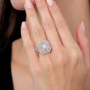 Gümüş baget yüzük