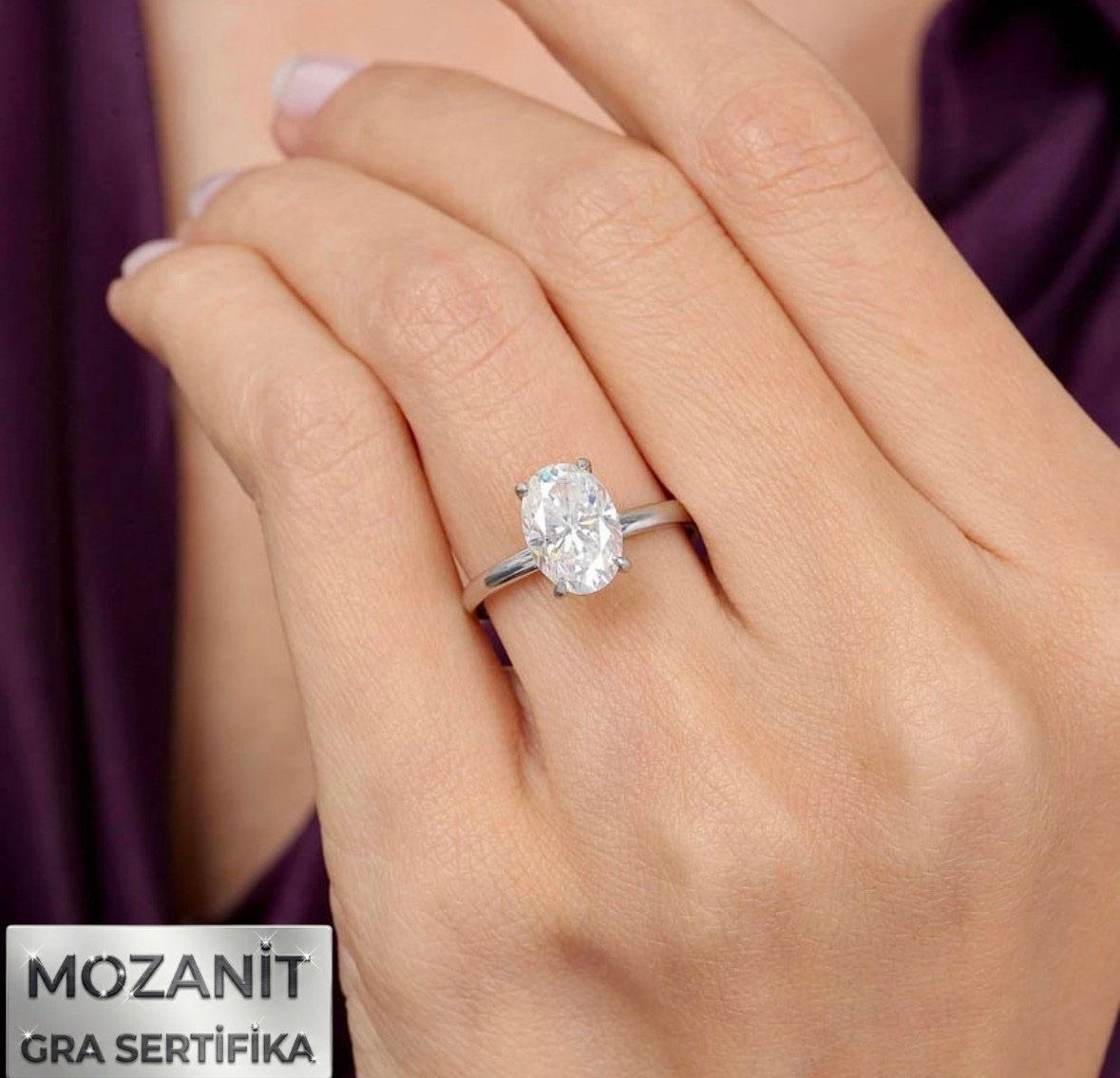 2.50 karat mozanit gümüş yüzük - Görsel 2