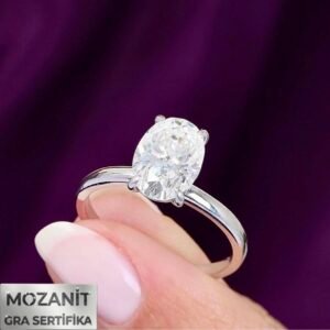 2.50 karat mozanit gümüş yüzük