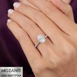 2.50 karat mozanit gümüş yüzük
