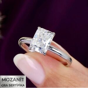 2.00 karat mozanit gümüş yüzük