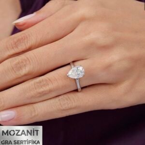 2.00 karat mozanit gümüş yüzük