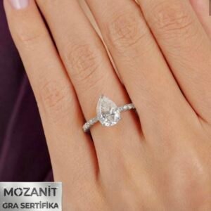 2.00 karat mozanit gümüş yüzük