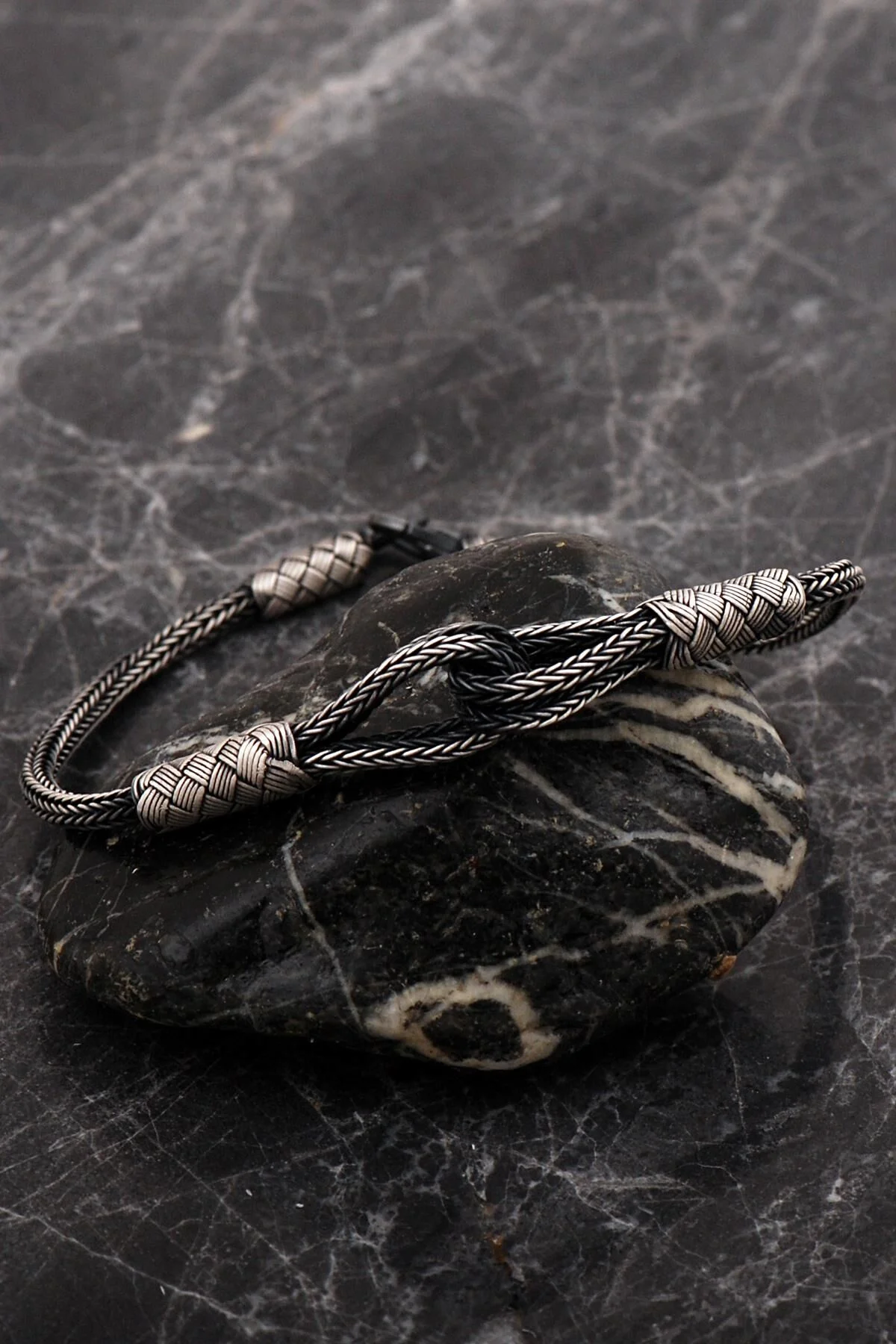 Kazaziye Bağlılık Sembolü Tasarım Gümüş Erkek Bileklik