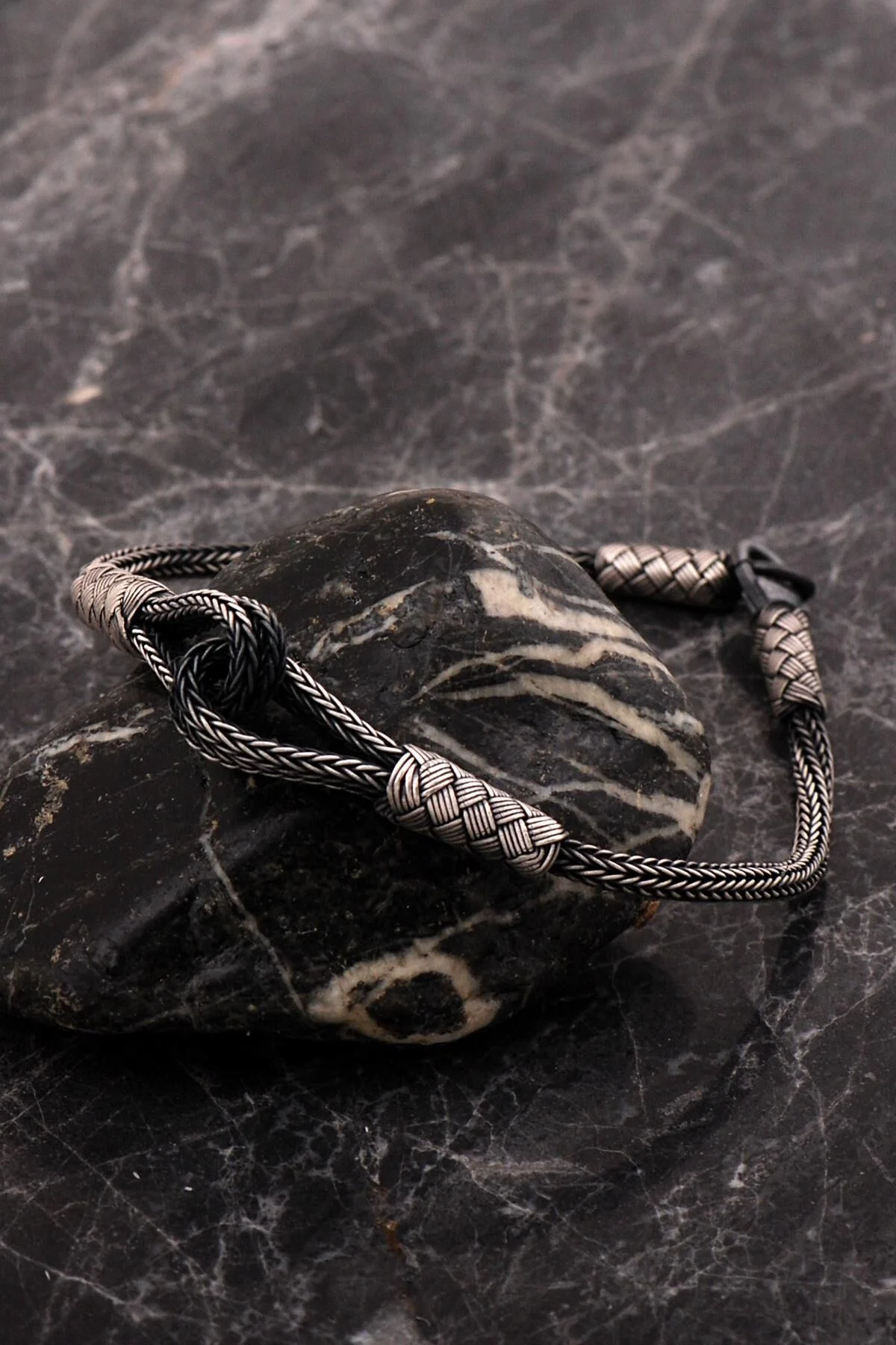 Kazaziye Bağlılık Sembolü Tasarım Gümüş Erkek Bileklik - Görsel 2