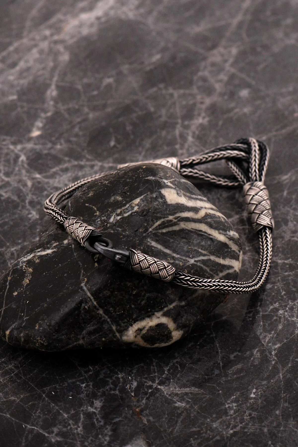 Kazaziye Bağlılık Sembolü Tasarım Gümüş Erkek Bileklik - Görsel 3