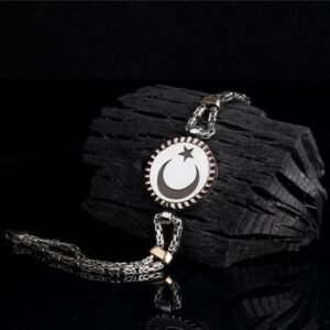 Kral Zincirli Ay Yıldız Gümüş Bileklik