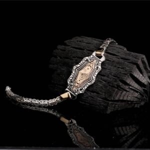 Kral Zincirli Osmanlı Tuğrası Gümüş Bileklik