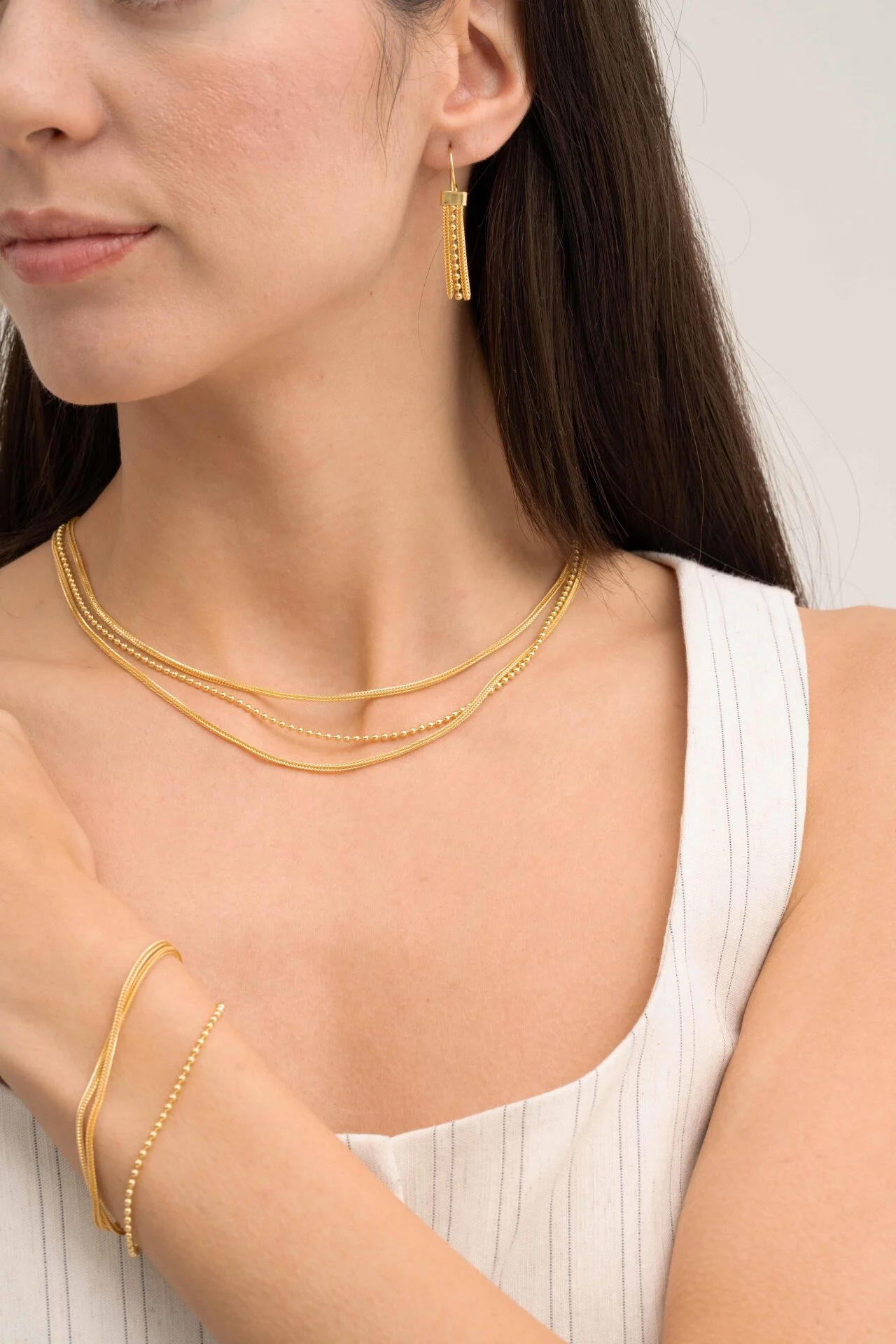 Midyat Hasırı Tasarım Elişi Altın Kaplama Gümüş Set