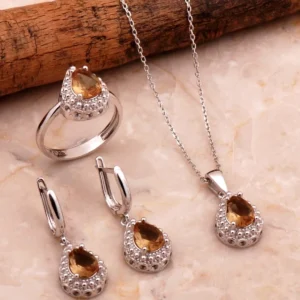 Renk Değiştiren Zultanit Taşlı Rodyumlu Gümüş Mini Set