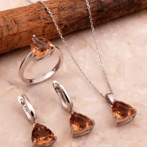 Renk Değiştiren Zultanit Taşlı Rodyumlu Gümüş Mini Set