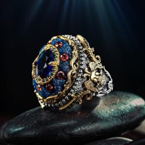 Yanları Selçuklu Kartalı Özel Tasarım Gümüş Yüzük