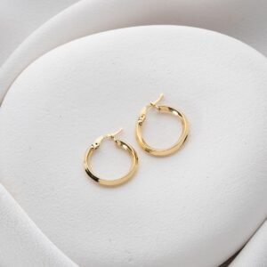 925 Ayar Gümüş Gold Halka Model Şarnel Küpe
